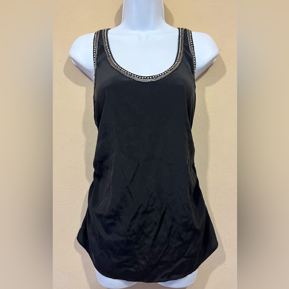 Bebe Silk Beaded Racerback Top - Picture 2 of 7